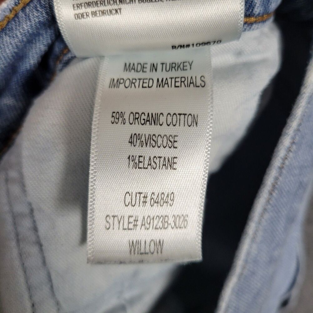 AGOLDE Willow Mid Rise Slim Crop Stretch Denim Blue Jeans Organic Cotton SIZE 30 - Picture 9 of 13